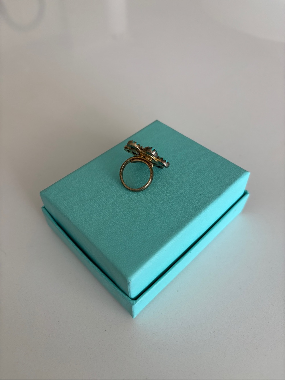 Turquoise Flower Statement Ring - Women Jewelry Size 6 - Picture 2 of 5